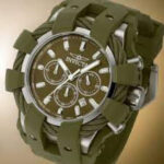 Invicta Men’s Bolt Military Green Dial Chronograph Quartz 50mm Silicone Watch