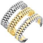 CARLYWET 20mm Solid Curved End Screw Links Deployment Clasp Stainless Steel Wrist Watch Band Bracelet Strap For Rolex President