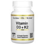 Vitamin D3 + K2, 60 Veggie Capsules