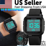 Fashion Men’s Sports Watch LED Large Digital Waterproof Multifunction Wristwatch