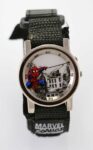 Spiderman Watch Silver Stainless Steel Black Nylon 30m Battery Light Quartz