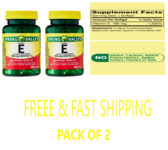 Spring Valley Vitamin E Dietary Supplement Twin Pack, 180 mg, 200 Count