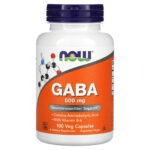 Now Foods GABA 500 mg 100 Veg Capsules GMP Quality Assured, Kosher, Vegan,