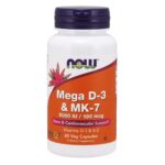 NOW FOODS Mega D-3 & MK-7 – 60 Veg Capsules