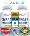 Omega 3 Fish Oil Capsules Small, Triple Strength Joint Support, DHA, EPA  2 Pack