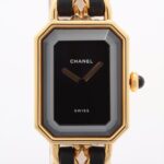 Chanel Premiere XL Quartz Gold Plated Leather Black Dial Ladies Watch [U1220]