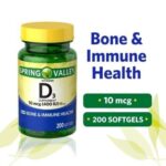 Spring Valley Vitamin D3 Supplement,10 mcg (400 IU), 200 count-Free Shipping