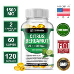 Citrus Bergamot Capsules 1500mg – 25:1 Extract, Organic Cholesterol Supplements