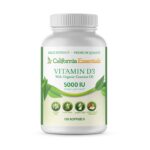 Vitamin D3 5000 IU with Organic Coconut Oil 120 Softgels Gluten Free Non-GMO