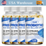 100 Billion Probiotics CFU Potency Gut Health Probiotic Supplement 1-4 Bottles