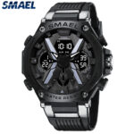 SMAEL Men Digital Watches Steel Case Outdoor Sport Watch Alarm LED Wristwatch