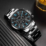 YOLAKO Fashion Mens Stainless Steel Watch Casual Date Analog Quartz Wristwatches