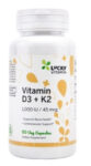 Lucky Vitamins D3&K2, 1000IU, 45mcg, 120 Veg Capsules