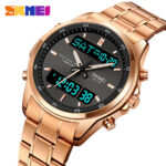 SKMEI Men Quartz Watch Dual Time LED Digital Wristwatch Fashion Sport Watches