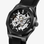 W&V Dark Matter 42mm Black Skeleton Stainless Steel Automatic Watch