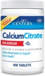 21st Century Vitamins Calcium Citrate Plus D3 Maximum Tablets, 400 Count