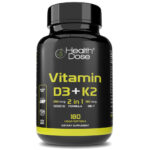 Health Dose Vitamin D3 + K2 Supplement. 2 in 1 Formula. Immune Support. 180 ct