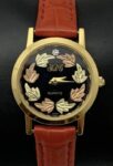 Vintage New SDG South Dakota Gold Women’s 25mm Quartz Watch 24K Gold Leaf Dial