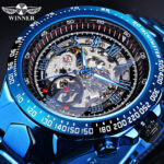 WINNER Men’s Stainless Steel Watch Luxury Skeleton Automatic Mechanical Watches