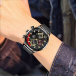 Mens Watches Casual Stainless Steel Analog Quartz Watch Men Watch Teenage Boy