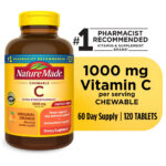 Extra Strength Dosage Chewable Vitamin C 1000 Mg per Serving Tablets, 120 Count