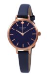 KATE SPADE KSW9004 METRO NAVY BLUE/ROSE GOLD TONE STAINLESS STEEL WOMENS WATCH