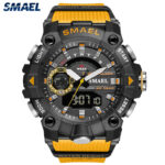 SMAEL Men Digital Sport Watch Fashion Big Dial Military Stopwatch LED Wristwatch