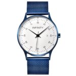 Infinity COM 06 Navy Blue Men’s Minimalist Watch- Leather Strap – Slim Watch