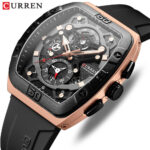 CURREN Men Rectangle Watch Chronograph Multifuction Date Wristwatch Boy Watches