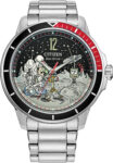 Eco-Drive Men’s Mickey Astronaut Stainless Steel Watch, Red and Black AW1709-54W