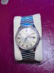 Vintage Caravelle Automatic Day Date Calendar Band Silver Watch Calendial RUNS