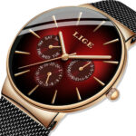 LIGE Men Watches Fashion Ultra-Thin Dial Male Business Weekdays Steel Wristwatch