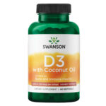 Swanson Vitamin D-3 with Coconut Oil – Highest Potency 5,000 Iu 60 Softgels