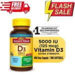 Nature Made Vitamin D3 5000IU Extra Strength – 100 Count