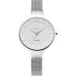 Obaku Women’s Solar Silver Dial Watch – V221LRCWMC