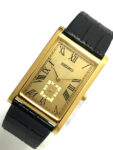 Seiko Sub-Second Quartz Men’s Golden Dial Japanese Wrist Watch-Rectangular Shape