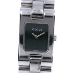 Gucci 2305L Watch Black Quartz Swiss Made Vintage Rectangle Ladies 17mm