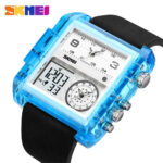 SKMEI Men Sport Watch Square Digital Wristwatch Big Case Leather Watches for Boy