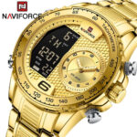 NAVIFORCE Men Steel Watches Top Brand Big Case Digital Wristwatch Sport Watch