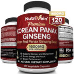 Nutrivein Korean Red Panax Ginseng 1600mg – 120 Caps – High Strength Ginsenoside