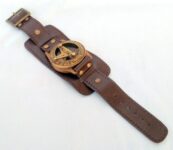 Sundial Wrist Watch Brass Compass & Leather Straps Nautical Steampunk Handmade