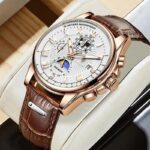 Men Luxury Military Leather Wrist Watch Man Fashion Chronograph Wristwatch