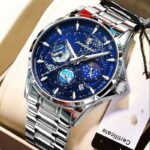 Men Watch Chronograph Wristwatch Stainless Steel Waterproof Luminous Wristwatch