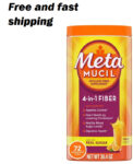 Metamucil Daily Psyllium Husk Fiber Powder for Digestive Health, Orange, 72 Ct