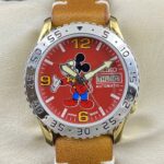 Vintage Seiko 5 Automatic Mickey Mouse Red Dial 6309 Day Date Men watch SA073