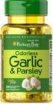 Garlic & Parsley Odorless 100 Softgels Cholesterol Health Pills antioxidant Caps