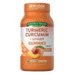 Turmeric Curcumin + Ginger, Natural Peach, 120 Vegan Gummies