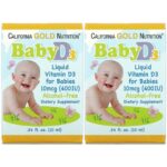 California Gold Nutrition, (2 Pack) Baby Vitamin D3 Drops, 400 IU. 34 fl oz (10