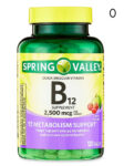 Spring Valley Vitamin B12 Quick Dissolve Tablets Supplement 2500 Mcg Cherry 120*