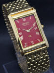 Excellent Seiko Quartz Ultra Slim Roman Dial Gold Plated Japanese Wrist Watch